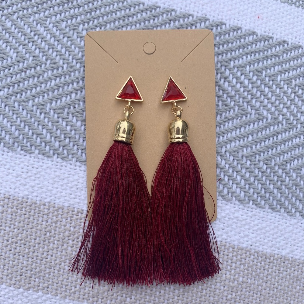 Fashion Red Tassle Earrings